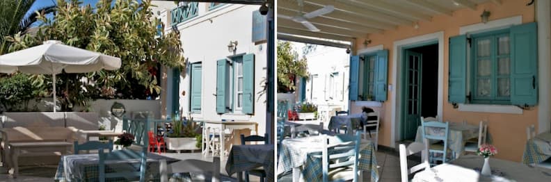 Where to stay in Santorini on a budget Sea Side Beach Hotel restaurant 在圣托里尼岛的海边酒店住在哪里
