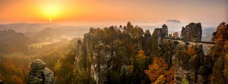 hike to bastei bridge saxony 徒步旅行bastei桥萨克森