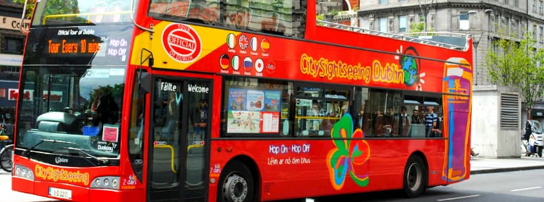 hop on hop off bus dublin ireland city sightseeing 上车下车游览都柏林爱尔兰城市