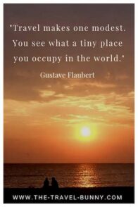 insightful quote about traveling gustave flaubert pin 旅行使人谦虚。你看,你在这个世界上只占了一个多么小的地方。古斯塔夫福楼拜www.theopentour.com文本图像的vama veche日落