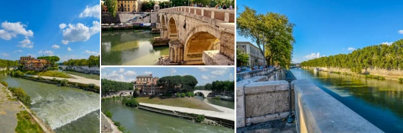 isola tiberina walking from vatican city to trastevere Isola tiberina从梵蒂冈城步行到trastevere