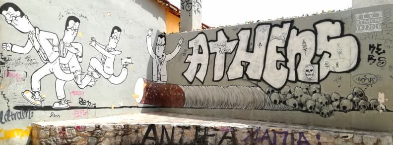 plaka anafiotika graffiti mural city of athens Plaka anafiotika涂鸦壁画雅典城