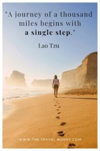 quote about traveling lao tzu 千里之行,始于足下。老子www.theopentour.com文字over形象的女人走在海边