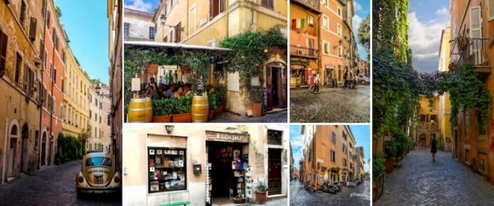 walking from vatican city to trastevere streets 从梵蒂冈城走到特拉斯提维尔大街