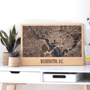 木制华盛顿3 d地图