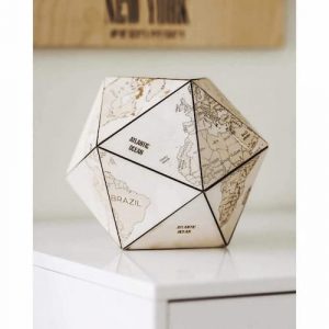 二十面体木质世界地球仪